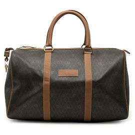 Autre Marque Bolso Boston Dior de lona revestida con estampado de panal negro