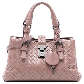 Bottega Veneta Mini Nappa Intrecciato Roma Satchel Rosa