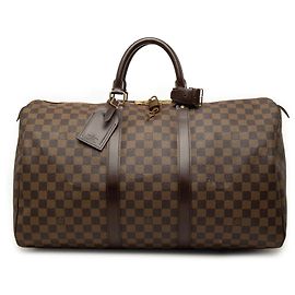 Mala de Viagem Louis Vuitton Damier Ebene Keepall 50 Castanha