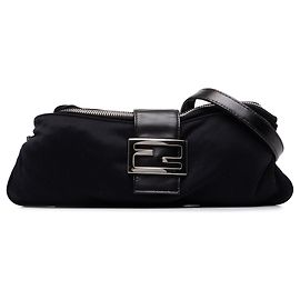 Sac Bandoulière Baguette Fendi en Jersey Noir