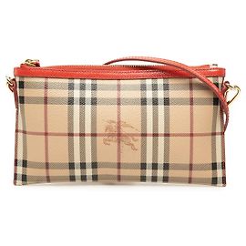 Bolso bandolera Burberry Peyton de lona revestida beige Haymarket Check