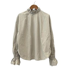 Autre Marque Adam et Rope Bluse mit Rüschenkragen und gerafften Ärmeln