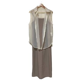 Autre Marque NATURAL BEAUTY BASIC Sheer 2way Shirt Dress Set