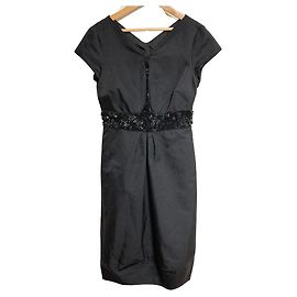 Vestido de lantejoulas com mangas francesas Moschino