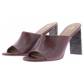 Autre Marque Mules em couro bordô