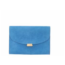 Mansur Gavriel Pochette en daim bleu canard