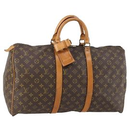 LOUIS VUITTON Monogram Keepall 55 Boston Bag M41424 LV