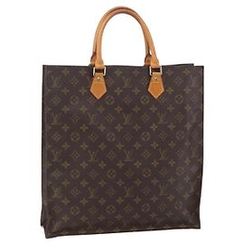 LOUIS VUITTON Monogram Sac Plat Hand Bag M51140 LV