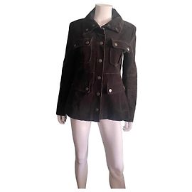 Dark brown suede jacket Cacharel