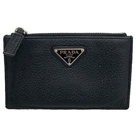 Porta-moedas Prada em couro preto