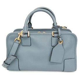 Sac à main en cuir Loewe Amazona 28 pour femme, bleu clair