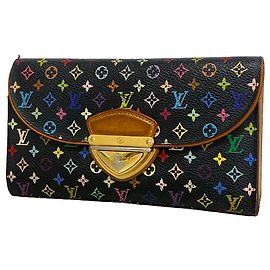 Cartera larga tri-fold Louis Vuitton en Noir