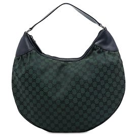 Gucci Green Large GG Canvas Half Moon Hobo