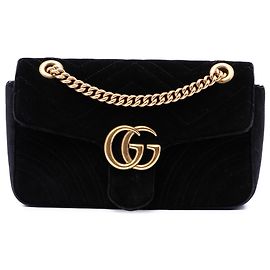 Borsa a tracolla Gucci GG Marmont Matelassé in velluto nero Medium