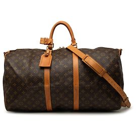 Louis Vuitton Brown Monogram Keepall Bandouliere 55