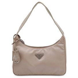 Sac à épaule Prada Mini Tessuto Re Edition 2000 Beige