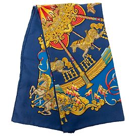 Hermès Blue Luna Park Silk Scarf 90