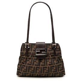 Sac à épaule Fendi Small Zucca Canvas Marron