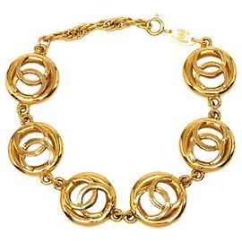 Bracciale a maglie con ciondolo Chanel Gold CC placcato oro