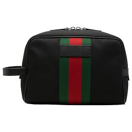 Gucci Black Techno Canvas Web Clutch