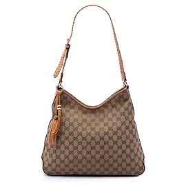 Gucci Marrakech Schultertasche aus beigem GG Canvas