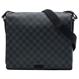 Louis Vuitton Black Damier Graphite District MM