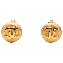 Orecchini a clip Chanel Gold CC placcati in oro
