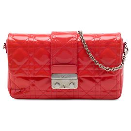 Autre Marque Dior Red Patent Cannage New Lock Pouch Crossbody