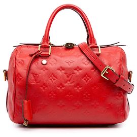Louis Vuitton Red Monogram Empreinte Speedy Bandouliere 25
