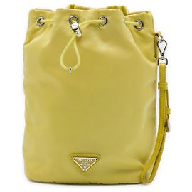 Pochette à cordon Prada en Tessuto jaune