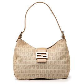 Bolsa de Ombro Fendi Beige Zucchino Canvas