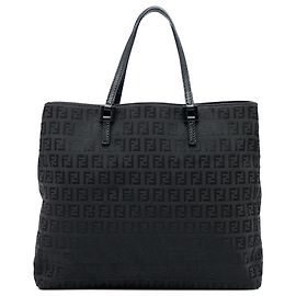 Borsa Tote Fendi in tela Zucchino nera