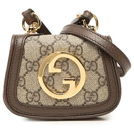 Gucci Beige GG Supreme Blondie Kartenetui mit Riemen