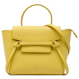 Céline Celine Bolsa de Cintura Nano em Pele de Bezerro Grão Amarela