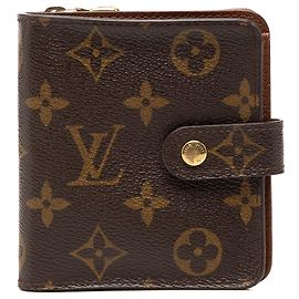 Portefeuille Compact Zip Monogram Marron Louis Vuitton