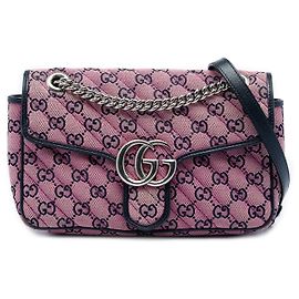 Bolsa de Ombro Gucci Pink Medium GG Marmont Matelassé em tela GG diagonal