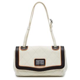 Chanel White Tricolor Quilted Calfskin Country Club Reissue 2.55 Flap