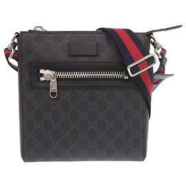 Gucci Black GG Supreme Leather Shoulder Bag