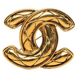 Broche Chanel Matelasse plaquée or