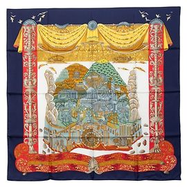 Hermès Lenço de seda Hermes Carre 90 L'ATLANTIDE