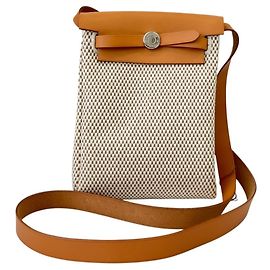 Hermès Herbag TPM Beige Canvas Schultertasche