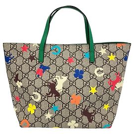 GUCCI Kinder GG Supreme Star Horse Clover Tote Bag