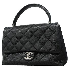 Bolsa Chanel Matelassé em couro de bezerro granulado preto