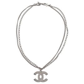 Collana a catena in metallo grande Chanel Quilted CC
