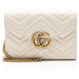 Gucci Portefeuille porté épaule GG Marmont en cuir matelassé