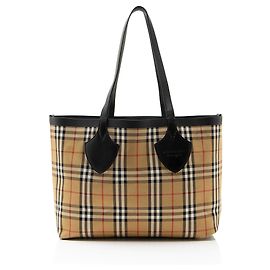 Burberry Vintage Heritage Check Canvas Wendbare Tote Bag