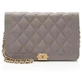 Chanel Boy Wallet on Chain en piel de becerro granulada