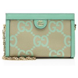 Bolsa de Ombro com Corrente Média Ophidia em Lona Jumbo GG da Gucci