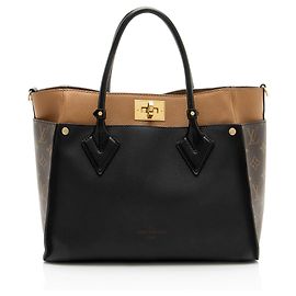 mala Louis Vuitton On My Side MM em couro de bezerro e canvas Monogram