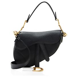 Autre Marque Dior Saddle Mini-Tasche aus genarbtem Kalbsleder mit Riemen